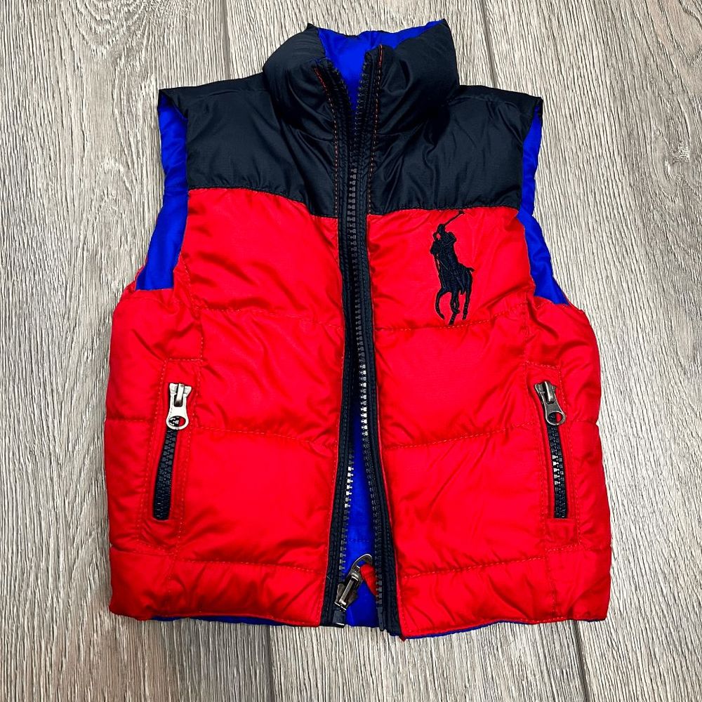 Ralph Lauren RL Reversible Boys Down Puffer Vest 9M